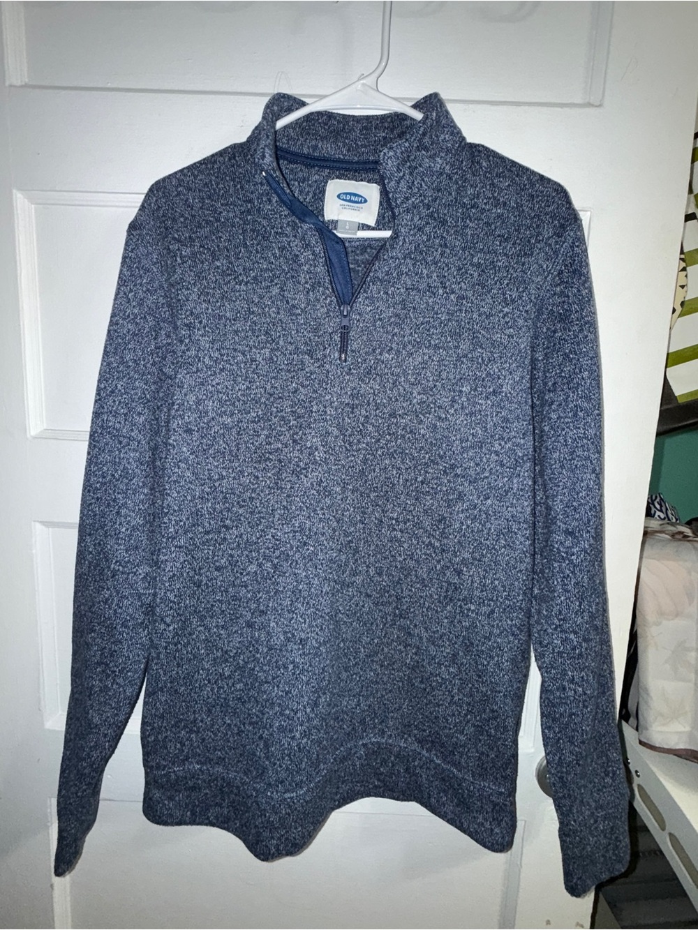 Old Navy Women’s Navy Heather Quarter-Zip Sweater